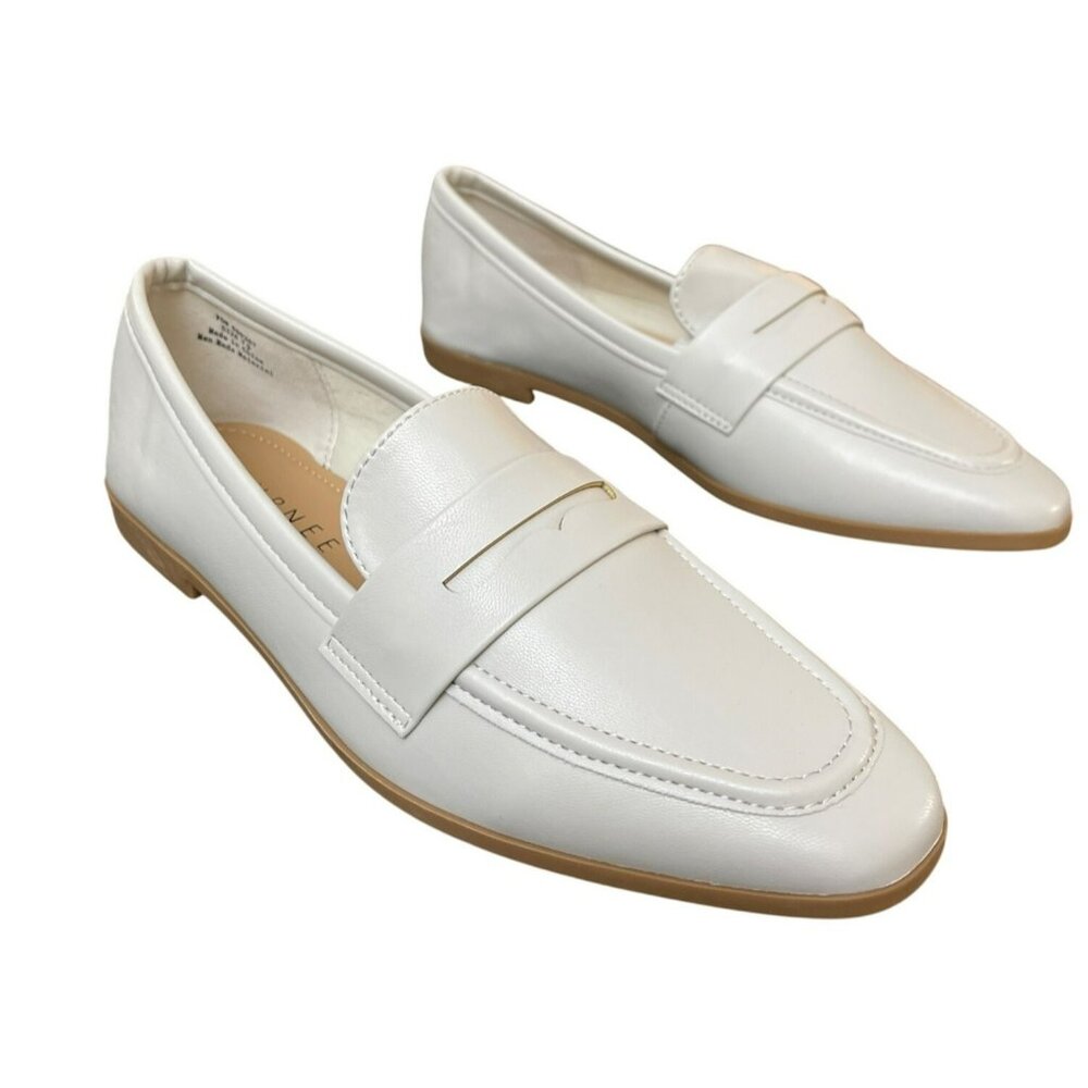 New Journee Collection Grey Vegan Leather Loafers Myeesha Size 7.5